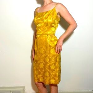 Vintage hand made gold floral dress